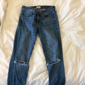JCrew Toothpick Distressed Jeans